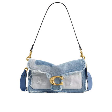 Coach Women's Tabby Shoulder Bag 26 With Repurposed Denim Patchwork Brass/Denim