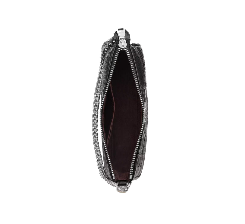 Coach Women's Nolita 19 In Signature Leather With Heart Charm Silver/Black