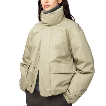 Uniqlo Women's Hybrid Down Short Jacket 32 Beige