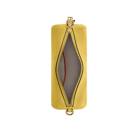 Coach Women's Barrel Bag Suede/Brass/Light Citron