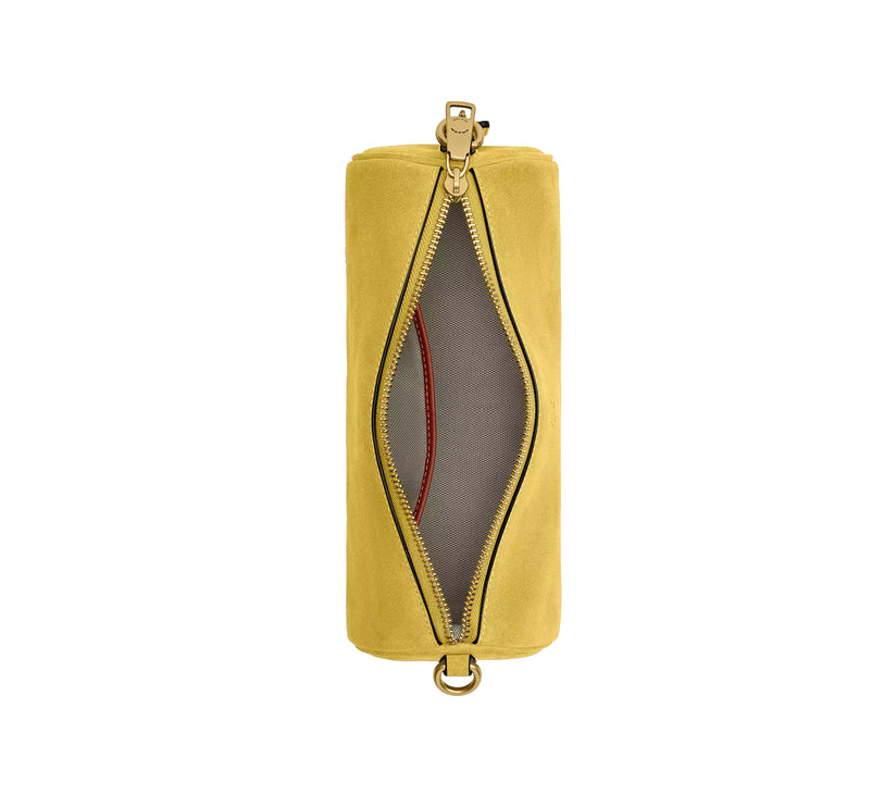 Coach Women's Barrel Bag Suede/Brass/Light Citron