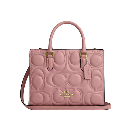 Coach Women's Maggie Small Tote Bag In Signature Leather Gold/Pink Petal