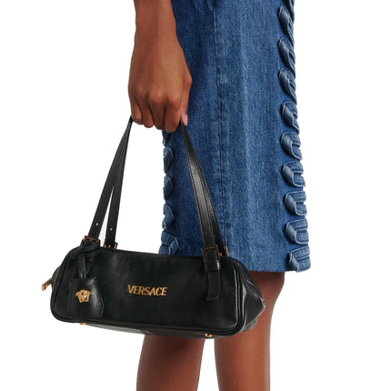 Versace Women's Versace Tag Nappa Medium Bowling Bag Black