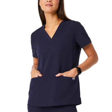 FIGS Women's Casma Three Pocket Scrub Top Navy