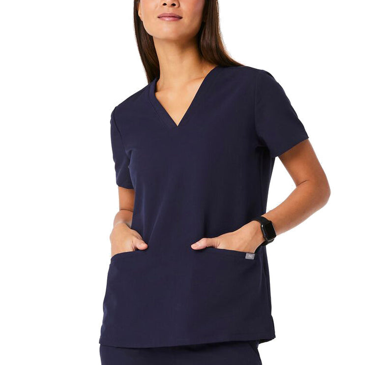 FIGS Women's Casma Three Pocket Scrub Top Navy
