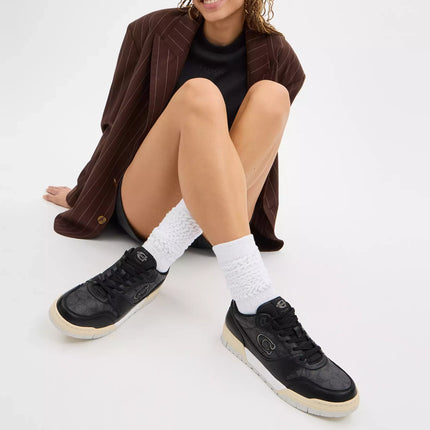 Coach Women's Soho Sneaker In Signature Canvas Charcoal/Black