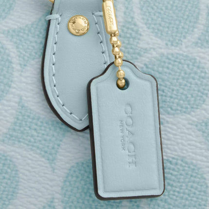 Coach Women's Mini Rowan Crossbody Bag In Signature Canvas Gold/Light Blue