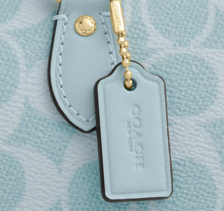 Coach Women's Mini Rowan Crossbody Bag In Signature Canvas Gold/Light Blue