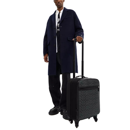 Coach Unisex Wheeled Carry On In Signature Canvas Charcoal