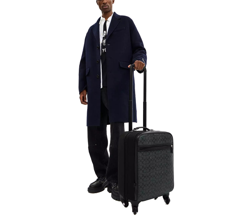 Coach Unisex Wheeled Carry On In Signature Canvas Charcoal