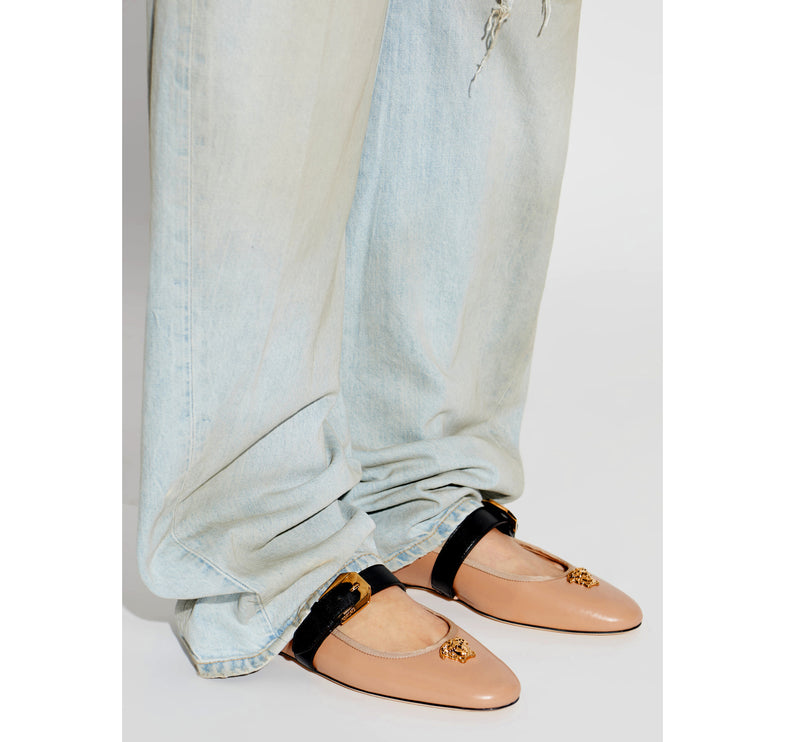 Versace Women's La Medusa Nappa Ballerinas Light Pink