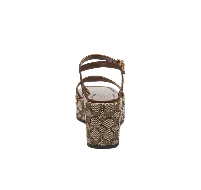 Coach Women's Gale Wedge Sandal In Signature Jacquard Maple