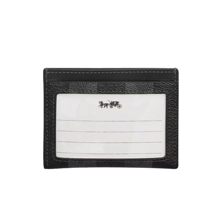 Coach Men's Slim Id Card Case In Signature Canvas With Stripes Black/Grey