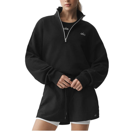 alo Women's Accolade 1/4 Zip Pullover Black