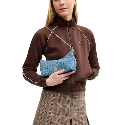 Coach Women's Caitlin Shoulder Bag With Quilting Gold/Indigo