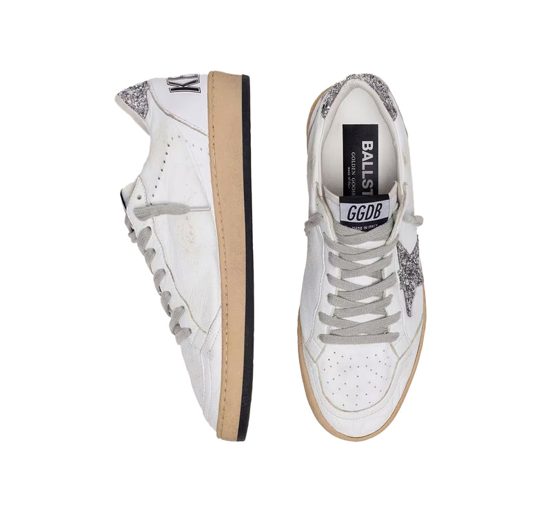 Golden Goose Women's Ball Star Sneakers White Silver Star