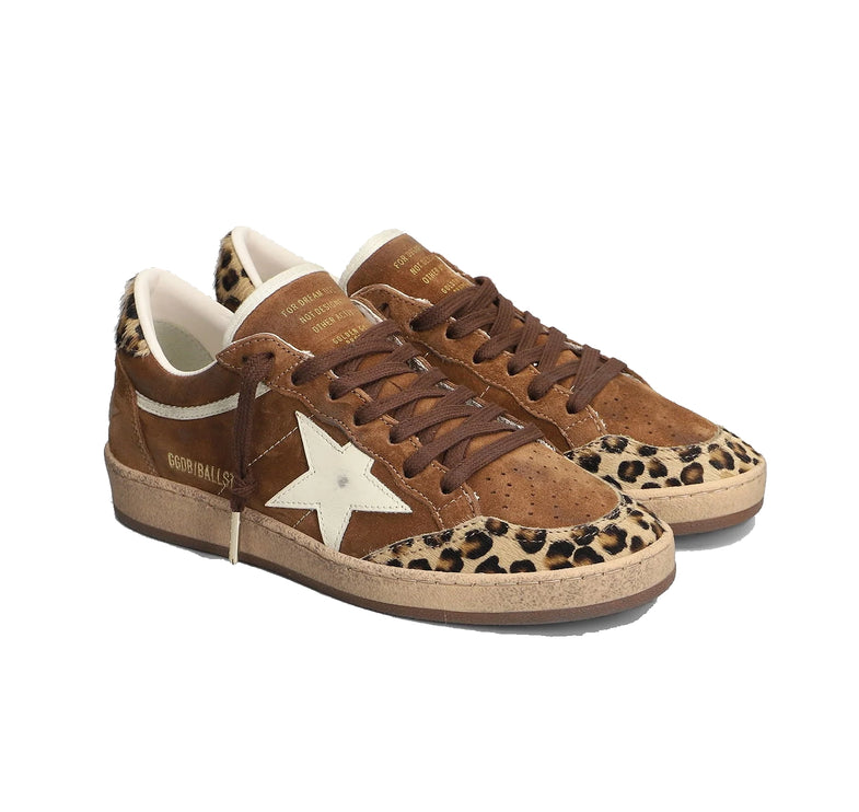 Golden Goose Women's Ball Star Sneakers Leopard Print Multi