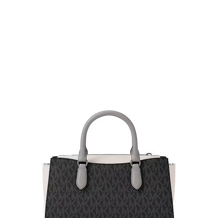 Michael Kors Women's Arden Small Color-Block Signature Logo Messenger Bag Black Combo