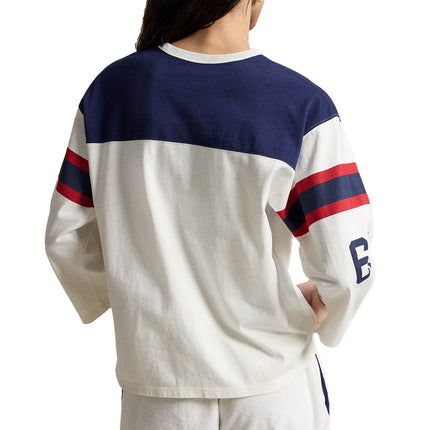 Polo Ralph Lauren Women's Polo Bear Cotton Jersey Tee Warm White/Newport Navy