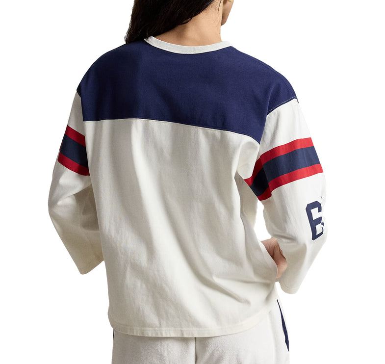 Polo Ralph Lauren Women's Polo Bear Cotton Jersey Tee Warm White/Newport Navy