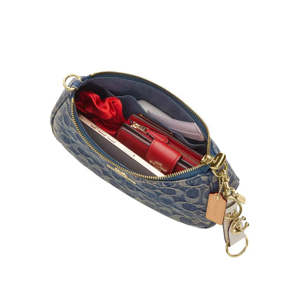 Coach Women's Teri Shoulder Bag In Signature Regenerative Cotton Denim Gold/Denim