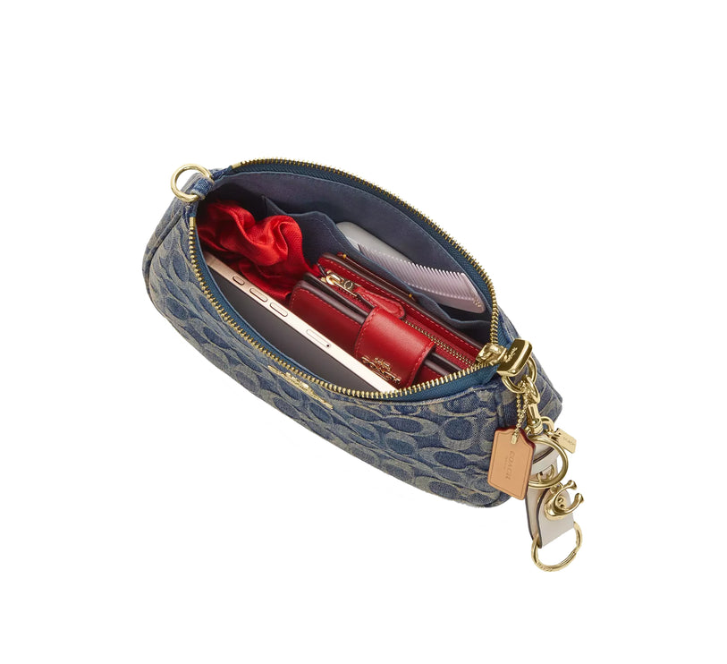 Coach Women's Teri Shoulder Bag In Signature Regenerative Cotton Denim Gold/Denim