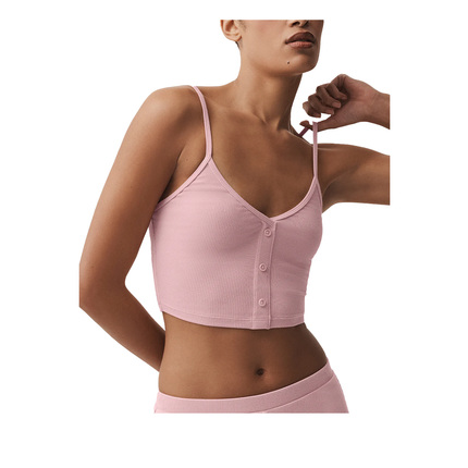 alo Women's Ribbed Delicate Lounge Tank Vintage Pink