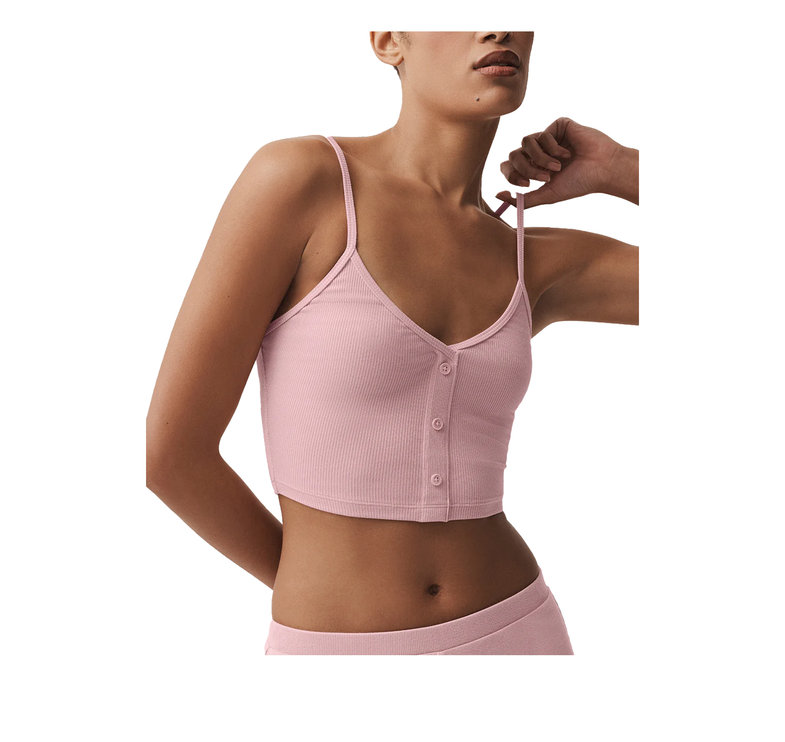 alo Women's Ribbed Delicate Lounge Tank Vintage Pink