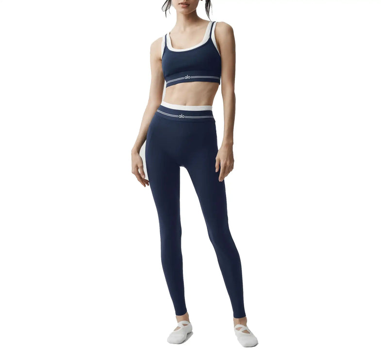 alo Women's Airbrush High-Waist 7/8 Better Together Legging Navy/White