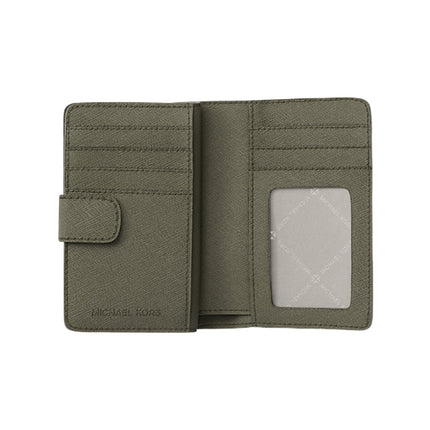Michael Kors Women's Jet Set Medium Saffiano Leather Wallet Olive