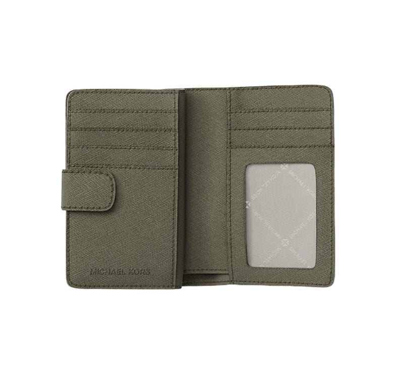 Michael Kors Women's Jet Set Medium Saffiano Leather Wallet Olive