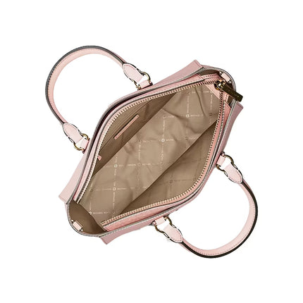 Michael Kors Women's Arden Medium Leather Top-Zip Satchel Bag Powder Blush
