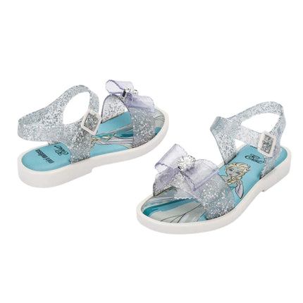 Mini Melissa + Disney Kids Mar Sandal Princess Glitter Clear