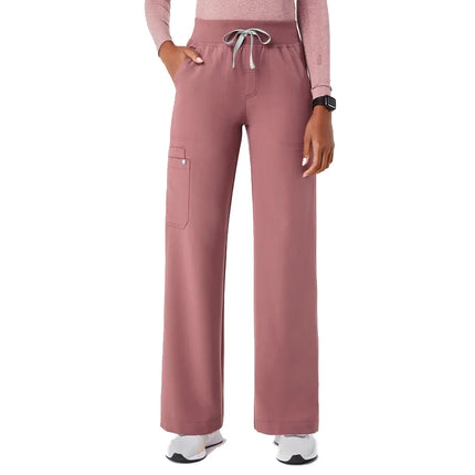 FIGS Women's High Waisted Isabel Wide Leg Scrub Pants Mauve