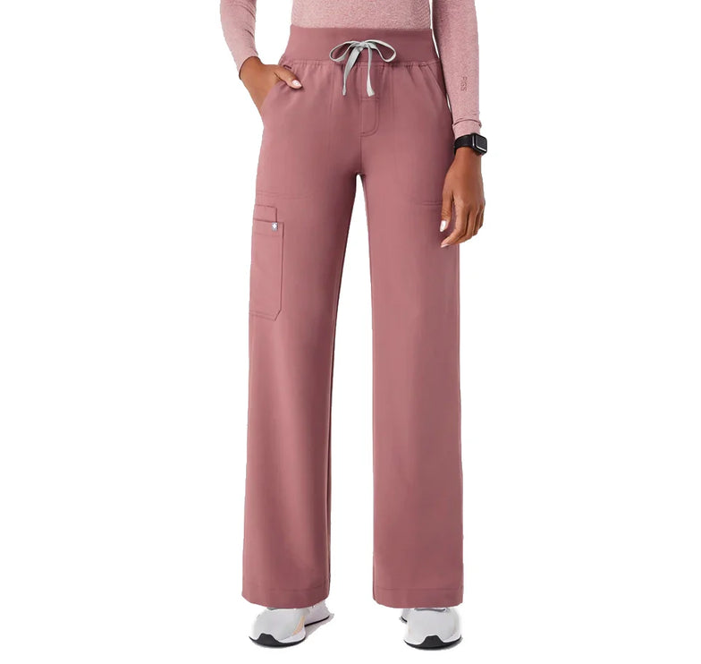 FIGS Women's High Waisted Isabel Wide Leg Scrub Pants Mauve