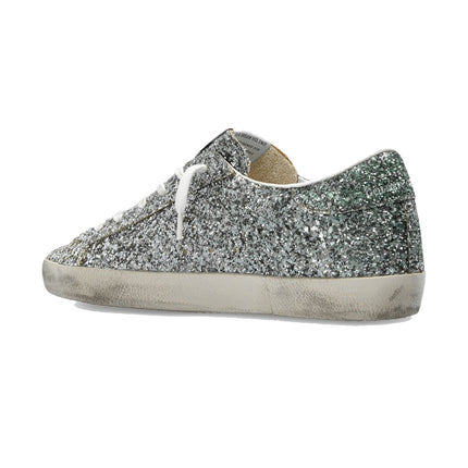 Golden Goose Women's Super Star with Glitter Upper and Silver Metallic Leather Star 2