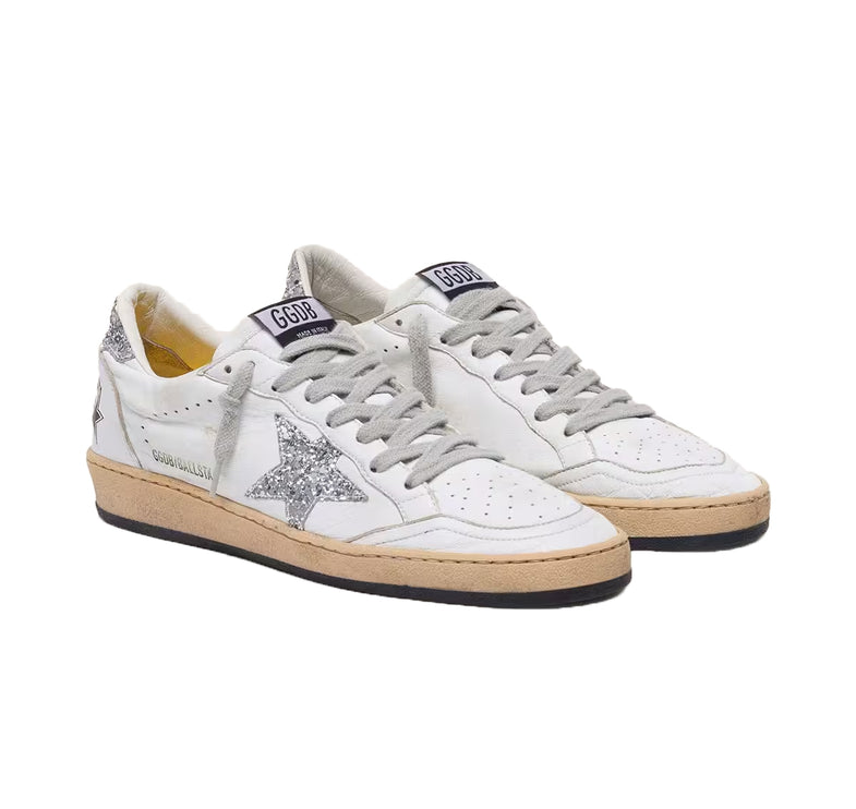 Golden Goose Women's Ball Star Sneakers White Silver Star