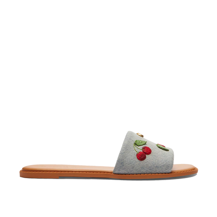 Coach Women's Holly Sandal With Cherries Denim Multi