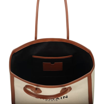 Balmain Women's B-Army Tote Bag with Logo Beige