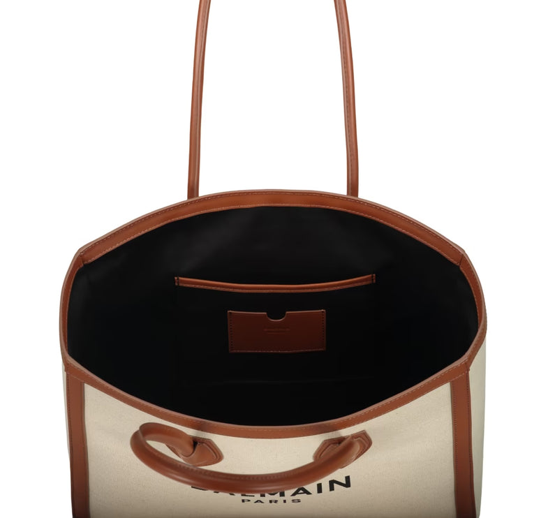 Balmain Women's B-Army Tote Bag with Logo Beige
