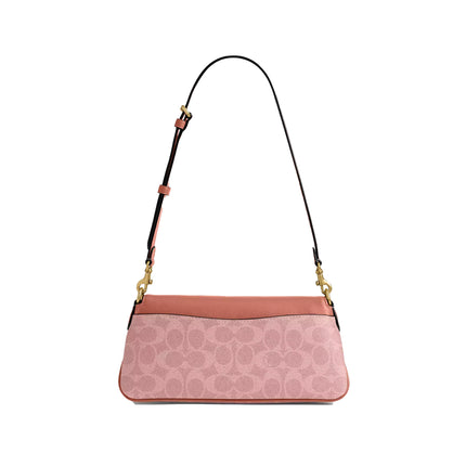 Coach Women's Jet Shoulder Bag In Signature Canvas Brass/Melon Pink