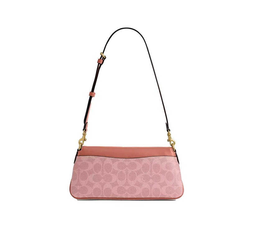 Coach Women's Jet Shoulder Bag In Signature Canvas Brass/Melon Pink