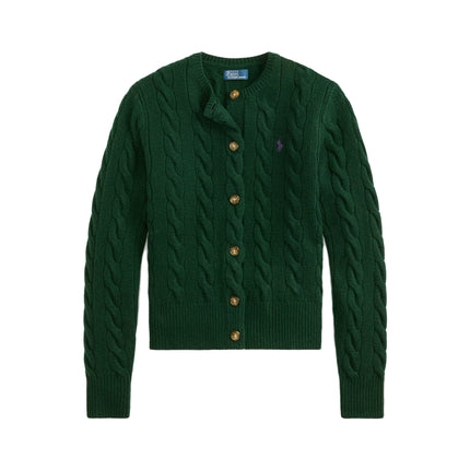 Polo Ralph Lauren Women's Cable-Knit Wool-Cashmere Cardigan College Green