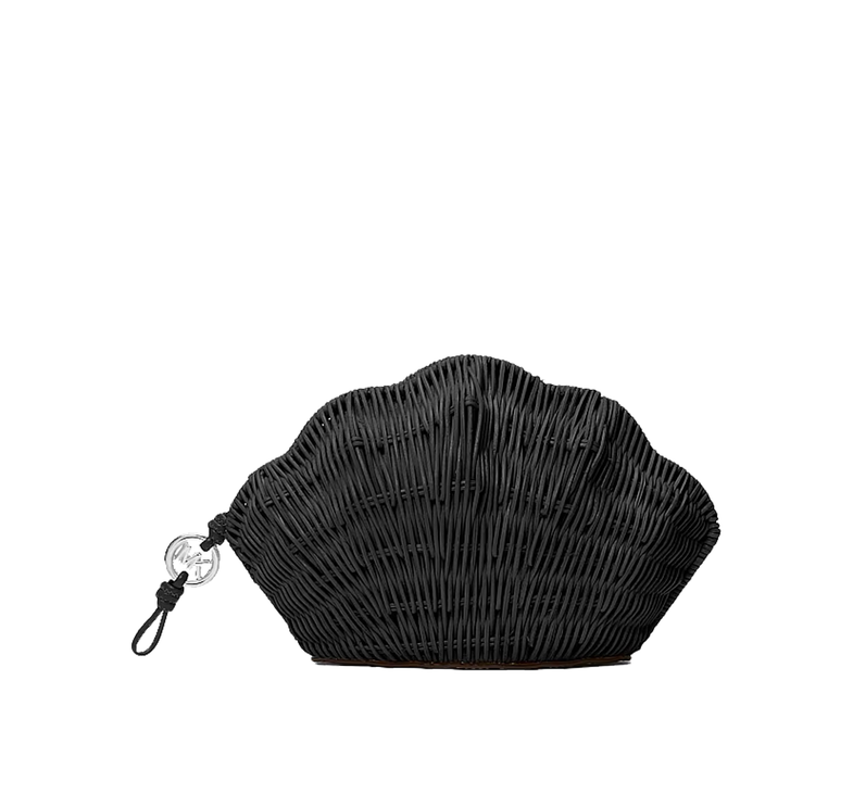 Michael Kors Women's Shelly Rattan Clutch Black/Silver