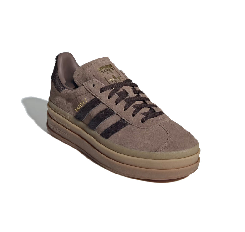 Adidas Women's Gazelle Bold Earth Strata/Aurora Coffee/Gold Metallic IH4202