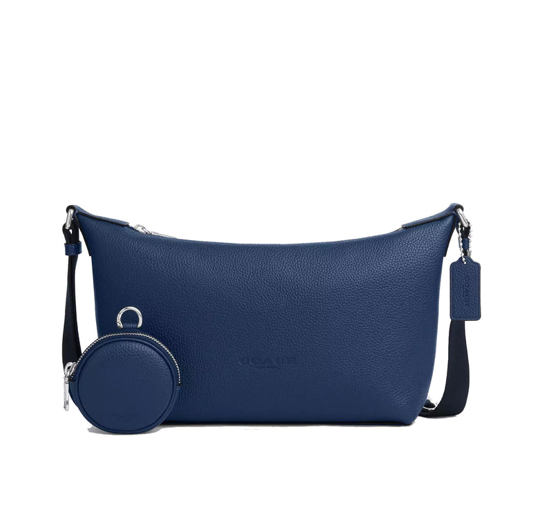Coach Unisex Small Finn Crossbody Bag With Pouch Silver/Deep Blue