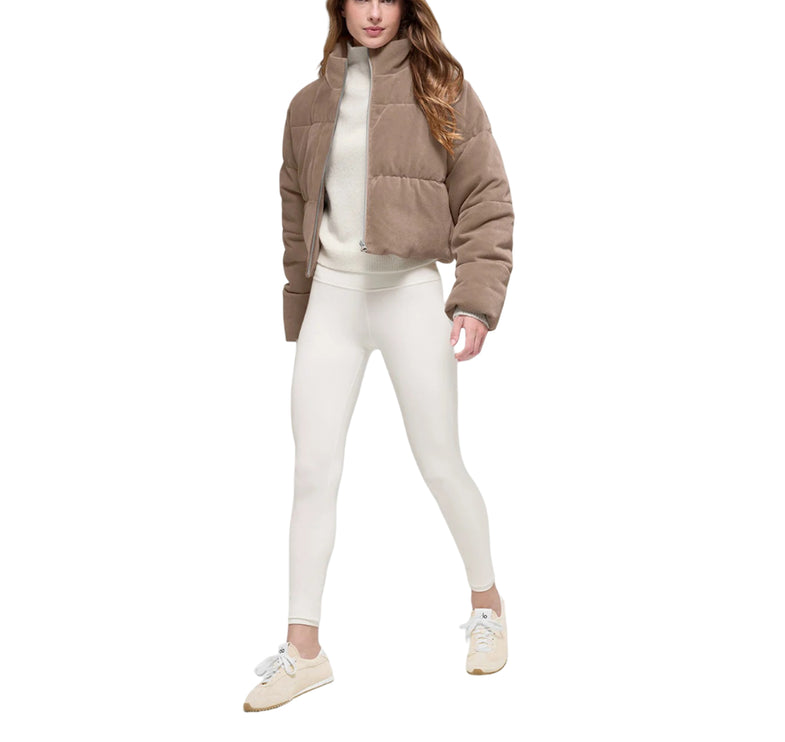 alo Women's Micro Corduroy Dreamy Puffer Chai Latte