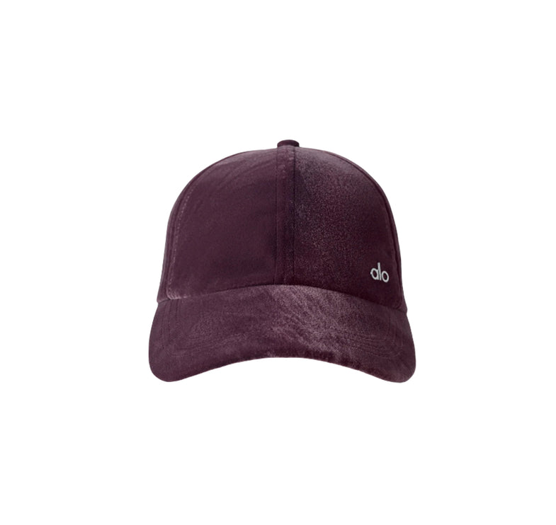 alo Unisex Velvet Off-Duty Cap Rich Bordeaux