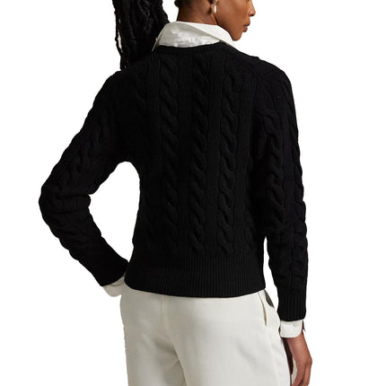 Polo Ralph Lauren Women's Cable-Knit Wool-Cashmere Cardigan Polo Black