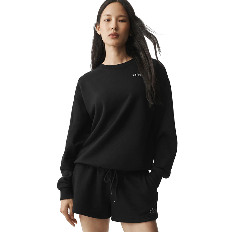alo Women's Accolade Crew Neck Pullover Black